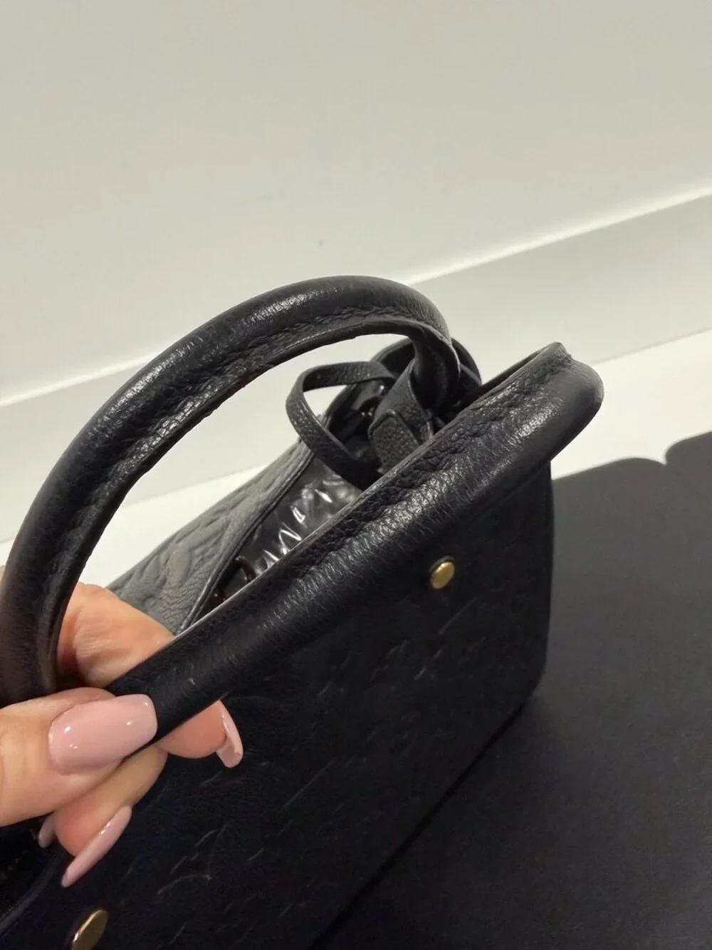 Louis Vuitton Montaigne MM Handbag Black Empreinte (JB1486)